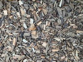 texture of wood chips on the floor photo