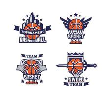 modern logo for basketball in bundle vector
