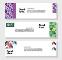 Modern geometric website banner template bundle set vector