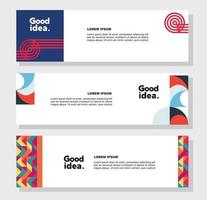 Modern geometric website banner template bundle set vector