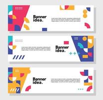 Modern geometric website banner template bundle set vector