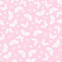 Vector white butterflies repeat seamless pattern