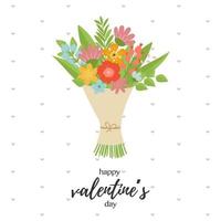 Bouquet of flowers valentine's day vector