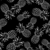 Seamless pattern with white pineapple. Print for cloth design, wallpaper, wrapping, textiles, paper, holiday. vector