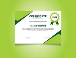Modern Colorful Certificate Template Design vector