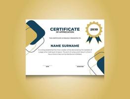 Certificate Of Appreciation Template With Gradient Color And Simple Badge. vector