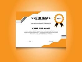 Modern Elegant Certificate Of Appreciation Template with badge vector