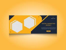 diseño de banner web de agencia de marketing digital. banner de redes sociales de promoción empresarial vector