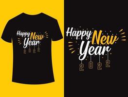 Expression Happy New Year 2022 T shirt Design Free Vector