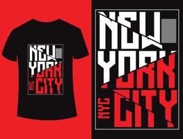 New York City Typography T-shirt Design Free Vector