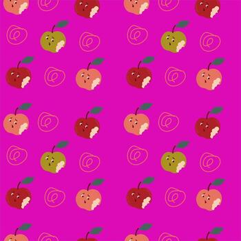 apple seamless pattern vector