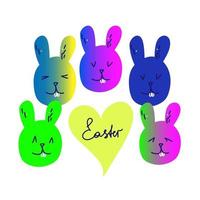 Easter bunny set vector