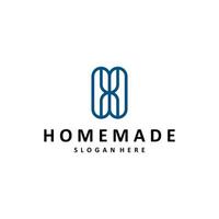 Unique Logo Letter H for Homemade. Suitable for All Types of Businesses Such as Shops, Construction, Technology, Culinary and others. Vector Graphic Design Logo