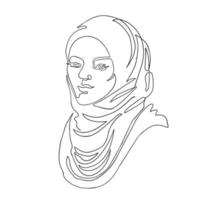Illustration of woman in scarf vector