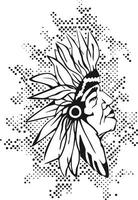 Native American Head. Indian vector