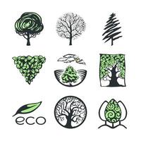 Tree logo collection vector