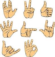 conjunto de vectores de gesto de la mano