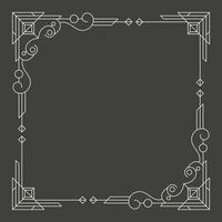 Floral and geometric monogram frame on dark gray background. - Vector. vector