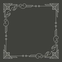 Floral and geometric monogram frame on dark gray background. - Vector. vector