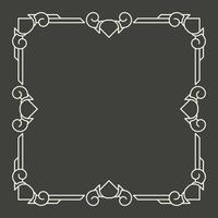 Floral and geometric monogram frame on dark gray background. - Vector. vector