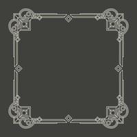 Floral and geometric monogram frame on dark gray background. - Vector. vector