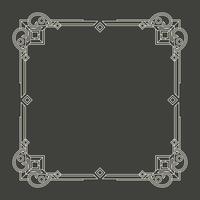 Floral and geometric monogram frame on dark gray background. - Vector. vector