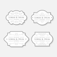 etiquetas de boda vintage en color blanco. - vectores. vector