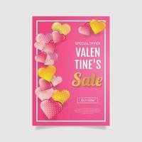 Gradient valentine's day vertical flyer template. - Vector. vector