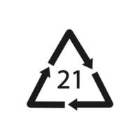 Paper recycling symbol PAP 21 other mixed paper. Vector illustration