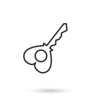 Love Keys Icon Flat Graphic Design vector