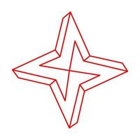 Impossible object. Optical illusion shapes. 3d illustration. Geometric figures. vector