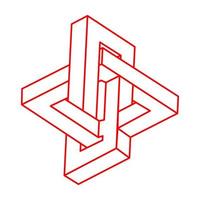 Optical illusion object. Impossible shape. vector