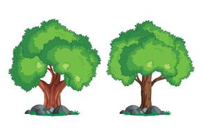 Set of trees on white background. vector