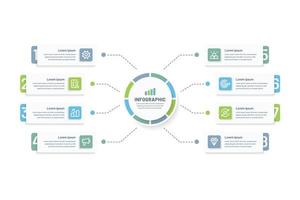 infografía comercial, línea de tiempo, pasos, proceso, plantilla comercial vectorial para presentaciones, ilustración vectorial, estrategia de marketing vector