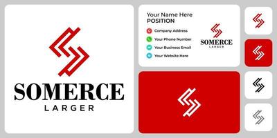 Letter S L monogram industry logo design with business card template. vector