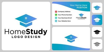 Home study logo design with business card template. vector