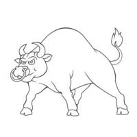 Bull line art vector