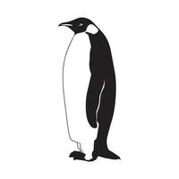 Penguin line art vector