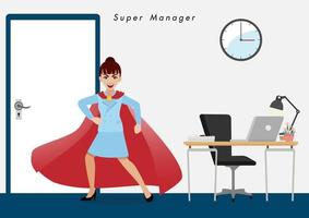 Businesswoman in superhero concept. Isolate business people on white background cartoon character or flat icon design vector