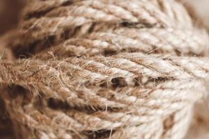 Natural thread brown rope texture background photo