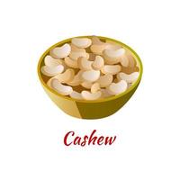 cashew is delicious and famous appetizer of Halal in colored gradient design icon vector