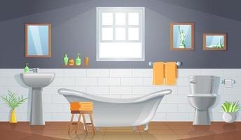 room decoration of bathroom with gradient design vector