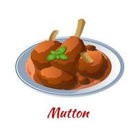 mutton curry is delicious and famous food of Halal in colored gradient design icon vector
