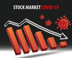 estado del mercado de valores en la crisis del coronavirus con 3d vector