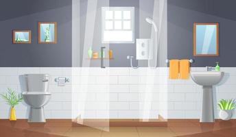 room decoration of bathroom with gradient design vector