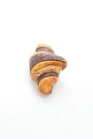 fresh croissant with chocolate photo