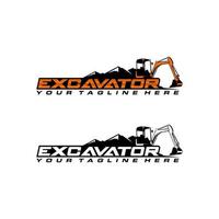 excavator logo template vector