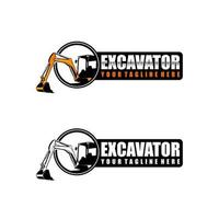 excavator logo template vector