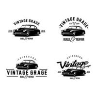 plantilla de logotipo de coche antiguo vector