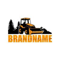 bulldozer logo template vector